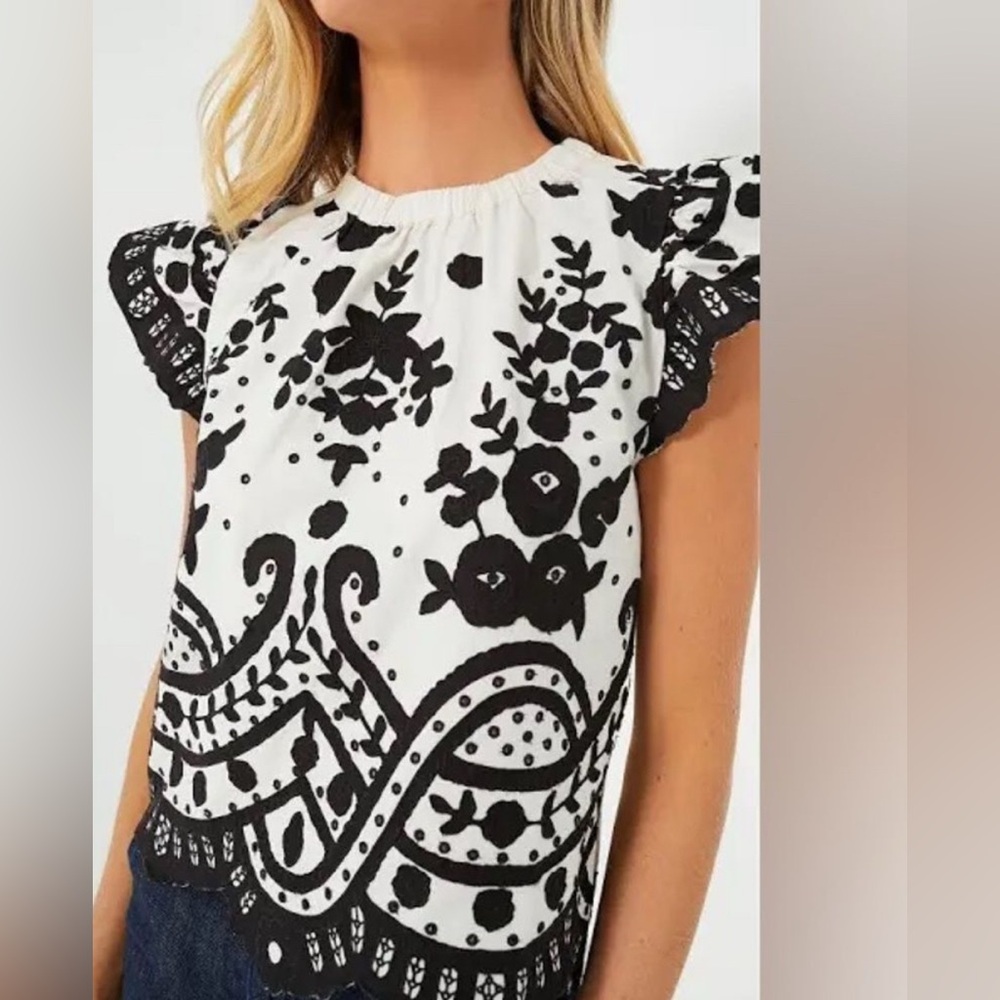 Sea New York Joelle flutter sleeve top size small